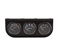 Dreifachanzeige-Set, 12 V Edelstahl 52Mm-Triple Gauge Kit, 3 IN 1 Voltmeter, Wassertemperaturanzeige, Öldruckmesser mit Sensor, passend für PKW, LKW, Traktoren, Schiffsmotoren (Schwarz)