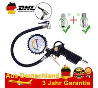 Druckluft Reifenfüller Geeicht Reifenfüllpistole Manometer Luftdruckprüfer 15Bar