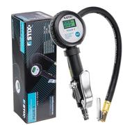 Druckluft Reifenfüller PSAIR-3 mit Digitalmanometer - Kompakter Reifenfüllpistole 1/4", LCD-Anzeige, 7 bar, 40 cm Schlauch, Auto/Motorrad