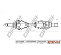 DRVE+ ANTRIEBSWELLE 625mm VORNE LINKS passend für TOYOTA AVENSIS | DP2110.10.09