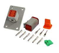DT Deutsch 0,75 - 2,0 mm² Kfz Stecker mit Flansch 2 bis 12 Polig Steckverbinder