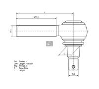 Kugelkopf DT Spare Parts 4.61802 Rechtsgewinde Kugelkupplung, C: 22 mm, M28 x 1