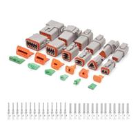 DT Stecker Set,6 Sätze Kabelverbinder Wasserdicht Steckverbinder,2-, 3-, 4-, 6-, 8-, 12-polig,KFZ Stecker,Kabelstecker für Auto, Motorräder, LKW, Boot
