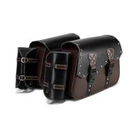 DTASMBD Motorrad Satteltasche Satteltaschen Zum Überwerfen Für Für Harley Für Ducati Für Benelli Seitenkoffer Seitliche Gepäckaufbewahrungstasche Retro Braun Wasserdicht