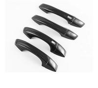 DTSGCX Carbon Chrom Auto Seite Türgriff Abdeckung Trim Aufkleber Styling Zubehör Für VW Für T-ROC 2016-2021(Carbon 2 Buttons)