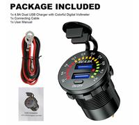 Dual USB Auto Steckdose Ladegerät Buchse KFZ Motorrad Einbau mit Shalter 12V/24V
