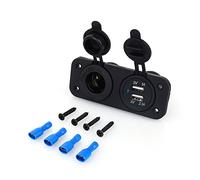 Dual USB Auto-Zigarettenanzünder Adapter 12V USB Ladegerät Zigarettenanzünder Steckdose Splitter für Motorrad Auto und LKW