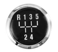 DUEYUU Auto-Schaltknauf Auto-Einsatz 5 für Geschwindigkeits-Schaltknauf-Kappen-Top-Abzeichen Schwarz Silber für Fit für Opel für Astra H für Corsa D 2004~2010 Zubehör