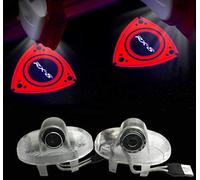 Duleutgnu 2 Stück Autotür Projektor Türbeleuchtung Logo Leuchten KFZ Türen Einstiegsbeleuchtung LED Willkommen Emblem Projektion 3D Türlicht (Rot, Rot Glaslinse)