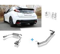 Duplex Sportauspuffanlage ab Kat. Honda Civic 9 FK2 Hatchback je 2x90mm