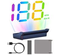 Duqulle Digitaler Tachometer - Universeller HUD-Projektor Für Windschutzscheibe - Anzeige Auf Der Frontscheibe,Für Höhenmesser Uhr Reisealarm LKW SUV Golfcart Fahren Rennen Armaturenbrett