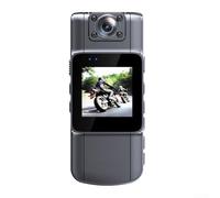 Durashmall 1080P HD Smart Kamera mit 180 Grad drehbarem Objektiv und 1,54 Zoll Bildschirm Wireless Outdoor Radfahren Recorder für Motorrad und Sport Video Schwarz