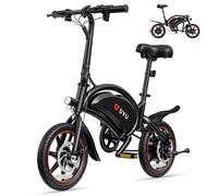 DYU D3S E-Bike Klapprad 14 Zoll - Elektrofahrrad, 25 km/h Höchstgeschwindigkeit, 40 km Reichweite, Scheibenbremsen, faltbar, für Jugendliche und Erwachsene