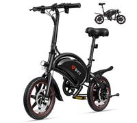DYU D3S Elektrisches Fahrrad für Erwachsene, 250 W Motor, City-E-Bike, 36 V 10 Ah Akku, 14 Zoll Reifen, Mini-Falt-E-Bike - Schwarz