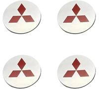dzggs 4 stück Auto Nabendeckel für Mitsubishi Eclipse Cross 2018-2023, Felgenkappen Radnabenkappen Nabenabdeckung Radnaben Mittel Abdeckungen Abzeichen Sticker,Red-58mm