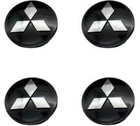 dzggs 4 stück Auto Nabendeckel für Mitsubishi Eclipse Cross 2018-2023, Felgenkappen Radnabenkappen Nabenabdeckung Radnaben Mittel Abdeckungen Abzeichen Sticker,Black2-50mm