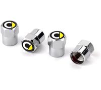 dzggs 4 Stück Auto Ventilkappen für Smart 453 451 Fortwo Forfour, Reifenventilkappen mit Gummiringdichtung für Stabilen Reifendruck, mit Logo Reifenventilabdeckungen,C