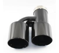DZSNBMSHD Auspuffblenden Autozubehör 304 Edelstahl Glänzend Schwarz H-Typ Doppelauspuffrohr-Schalldämpfer-Heckhals Endrohre & Endrohrteile(63mm Out 76mm L)