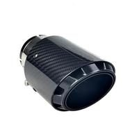 DZSQTUND Auspuffblenden Cooler Stil, 3 Schichten Kohlefaser + Schwarzes Rostfreies Modifiziertes Auto-Auspuffrohr Auspuff Blende(Black In60-101mm)