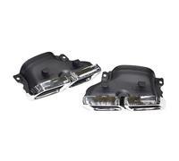 DZSQTUND Auspuffblenden Für Mercedes C-Klasse W205 C200 C300 C260 C180 Für AMG 2015-2018 Mattschwarzer Auspuffschalldämpfer Mit Quadratischer Öffnung Auspuff Blende(Silber)