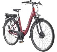E-Bike TELEFUNKEN "Multitalent RC845" Gr. 47, rot (weinrot, schwarz), Elektrofahrräder, Kinder, 28 Zoll (71,12cm), Pedelec, Elektrofahrrad für Herren u. Damen, tiefer Einstieg (15243215-47) weinrot, s