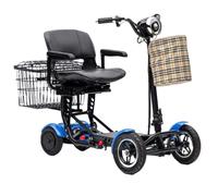 E-Motorroller Elektro Seniorenmobil 4-Rad Mobilitätshilfe Faltbar Urban Hopper Blau