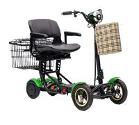 E-Motorroller Elektro Seniorenmobil 4-Rad Mobilitätshilfe Faltbar Urban Hopper Grün