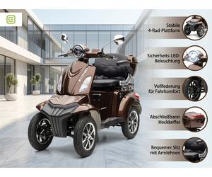 E-Seniorenmobil BENNI 4.0 - Lithium Akku - 1000W - 25 km/h - BRAUN