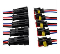 E Support™ 5Pcs 3-Polig Kabel Steckverbinder Stecker Wasserdicht Schnellverbinder KFZ LKW