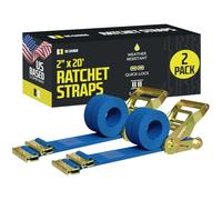 E Track Ratschengurte Cargo Spanngurte (2 Stück) 2 x 20 Heavy Duty Blau Polyester Spanngurte Starker Ratschengurt E Track Federbeschläge Tie Down Motorrad