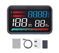Eacam Head-Up-Display, Auto-Geschwindigkeitsalarm-Anzeige, Auto-Digital-Tachometer, HUD, OBD2-Geschwindigkeitswarnmonitor, 4,5 Zoll, mit Drehzahl, Spannung, Wassertemperatur, Kraf