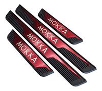 EAGLEG Auto Edelstahl Einstiegsleisten Für Opel Mokka X 2017 Tuning Zubehör 4 STÜCKE Auto Scuff Plate Türschwelle Sill Aufkleber,Red