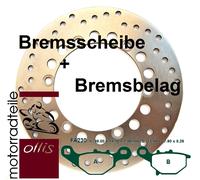 EBC Bremsscheibe vorne + Bremsbelag - Kawasaki KMX 125 B -99-03 - Stahl rostfrei