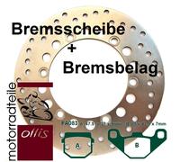 EBC Bremsscheibe vorne + Bremsbelag - Kawasaki KMX 125 - MX125A + ABE - rostfrei