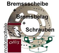 EBC stainless front brake rotor + brake pad set + brake bolts- Kawasaki KLE 500
