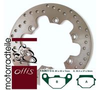 EBC stainless steel - rear brake rotor disc + brake pad set - Kawasaki KLE 500