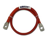 EBROM Batteriekabel, KFZ Kabel, 10 mm² rot, fertig konfektioniert inkl. Schrumpfschlauch, ab 30 cm bis 10 Meter, viele verfügbare Längen mit Ringösen/Kabelschuhe M6/M8/M10 kombinierbar 10mm2 (10 mm2)