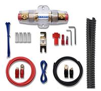 EBROM Batteriekabel Vollkupfer Car Hifi Kabel Set 10mm2, 16mm2, 25mm2, 35mm2, 50mm², Pluskabel + Massekabel, AFS oder ANL Sicherungshalter + Sicherung, Ringkabelschuhe + Gabelschuhe + 1 Meter Leerrohr