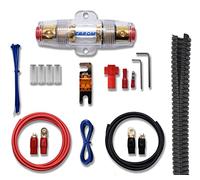 EBROM Batteriekabel Vollkupfer Car Hifi Kabel Set 10mm2, 16mm2, 25mm2, 35mm2, 50mm², Pluskabel + Massekabel, AFS oder ANL Sicherungshalter + Sicherung, Ringkabelschuhe + Gabelschuhe + 1 Meter Leerrohr