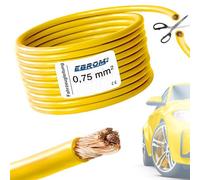 EBROM FahrzeugLeitung KFZ Leitung -gelb- Querschnitt 0,75 mm² - Meterware | flexibel 90 ± 5 Shore - 99,99% Kupfer, Mantel Spezial PVC FLRy - Fahrzeugkabel KFZ Kabel Litze in 0,75 mm2