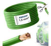 EBROM FahrzeugLeitung KFZ Leitung -grün- Querschnitt 1,5 mm² - Meterware | flexibel 90 ± 5 Shore - 99,99% Kupfer, Mantel Spezial PVC FLRy - Fahrzeugkabel KFZ Kabel Litze in 1,5 mm2