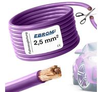 EBROM FahrzeugLeitung KFZ Leitung -violett- Querschnitt 2,5 mm² -Meterware | flexibel 90 ± 5 Shore - 99,99% Kupfer, Mantel Spezial PVC FLRy - Fahrzeugkabel KFZ Kabel Litze in 2,5 mm2