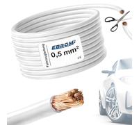EBROM FahrzeugLeitung KFZ Leitung -weiß-Querschnitt 0,5 mm² - Meterware | flexibel 90 ± 5 Shore - 99,99% Kupfer, Mantel Spezial PVC FLRy - Fahrzeugkabel KFZ Kabel Litze in 0,5 mm2