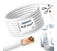 EBROM FahrzeugLeitung KFZ Leitung -weiß- Querschnitt 6 mm² - Meterware | flexibel 90 ± 5 Shore - 99,99% Kupfer, Mantel Spezial PVC FLRy - Fahrzeugkabel KFZ Kabel Litze in 6 mm2