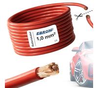 EBROM FLRY 1,0 mm2 Fahrzeugleitung KFZ Kabel Batteriekabel ROT - Meterware | 1,0 mm² Pluskabel - flexibel 90 ± 5 Shore - 99,99% Kupfer - Mantel Spezial PVC - FLY FLRy - Temperatur bis 105 Grad Celsius