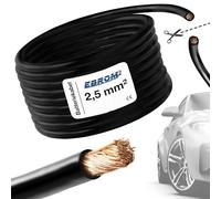 EBROM FLRY 2,5 mm2 Fahrzeugleitung KFZ Batteriekabel - SCHWARZ - Meterware | 2,5 mm² Massekabel - flexibel 90 ± 5 Shore - 99,99% Kupfer - Mantel Spezial PVC - FLY FLRy - Temperatur bis 105 Grad Celsius