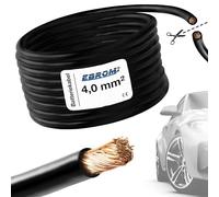 EBROM FLRY 4 mm2 Fahrzeugleitung KFZ Batteriekabel - SCHWARZ - Meterware | 4 mm² Massekabel - flexibel 90 ± 5 Shore - 99,99% Kupfer - Mantel Spezial PVC - FLY FLRy - Temperatur bis 105 Grad Celsius