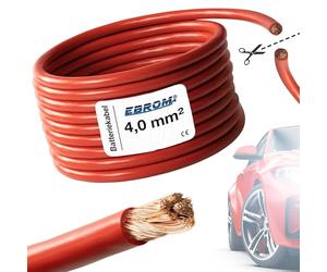 EBROM FLRY 4 mm2 Fahrzeugleitung KFZ Kabel Batteriekabel ROT - Meterware