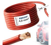 EBROM FLRY 4 mm2 Fahrzeugleitung KFZ Kabel Batteriekabel ROT - Meterware | 4 mm² Pluskabel - flexibel 90 ± 5 Shore - 99,99% Kupfer - Mantel Spezial PVC - FLY FLRy - Temperatur bis 105 Grad Celsius