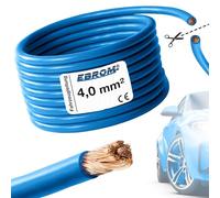 EBROM FLRY Fahrzeugleitung - KFZ Leitung - FARBE: blau - Querschnitt 4 mm² - Meterware - flexibel 90 ± 5 Shore - 99,99% Kupfer, Mantel Spezial PVC FLRy - Fahrzeugkabel KFZ Kabel Litze in 4mm2